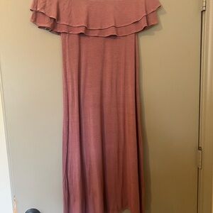 American Eagle Ruffled Off-Shoulder Midi Dress